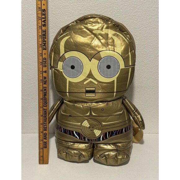 2014 Star Wars C-3P0 Backpack Pals Plush Backpack 18” Disney LucasFilms Rare - Picture 10 of 16
